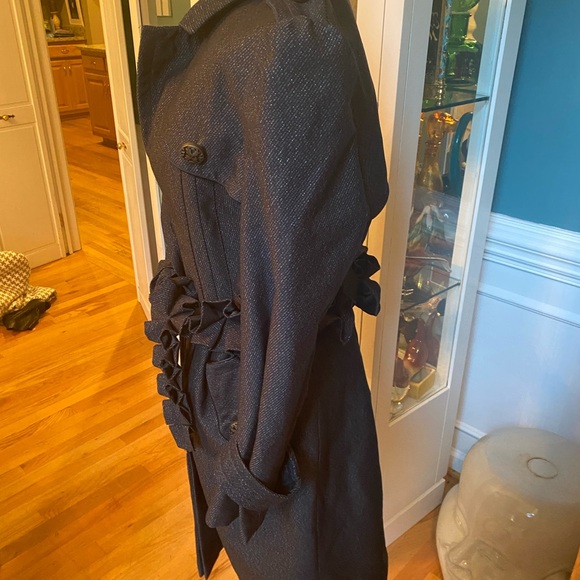 Roberto Cavalier trench coat size Medium black with silver hardware’s - Picture 3 of 5